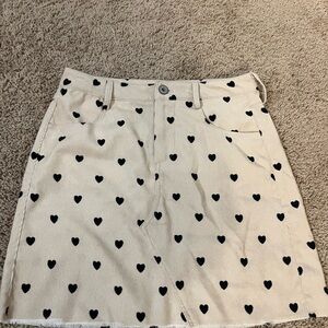 Umgee Heart Patterned Cream Skirt